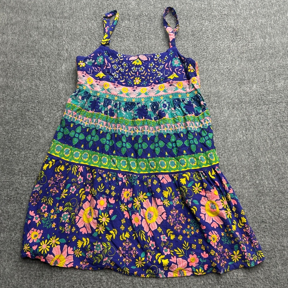 NATURAL LIFE Purple Floral Mini Dress with Pink & Yellow Flowers